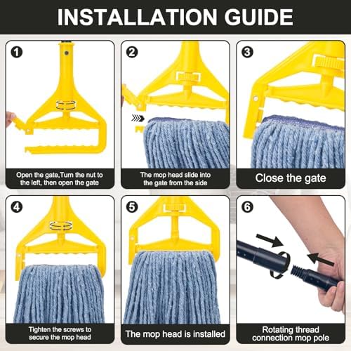 Commercial Industrial Mop with 3 Extra Large Reusable Replacement Head - Image 7