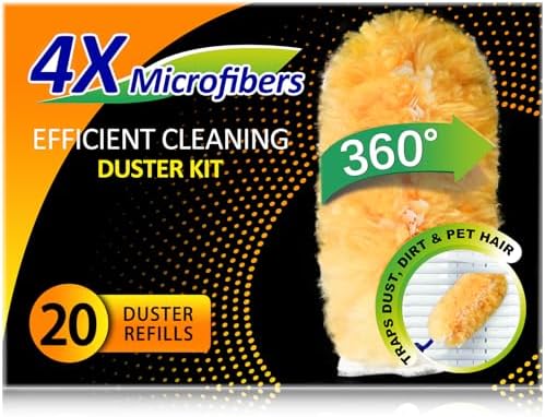 Heavy Duty Multi Surface 360°Heavy Duty 20 Duster Refills & 1 Handle, Compatible by LANARP