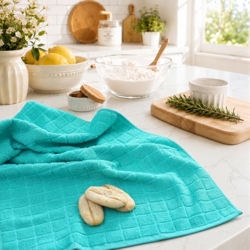 Kitinjoy Premium Cotton Check Kitchen Towels 6 Pack - Image 6