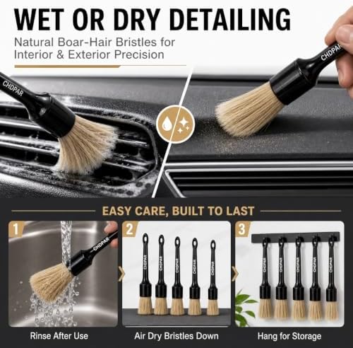 5-Piece Boar Hair Detailing Brush Set - Image 6