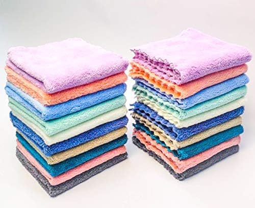 Kyapoo 20 Pack Baby Washcloths Microfiber Coral Fleece Extra Absorbent and Soft - Image 4