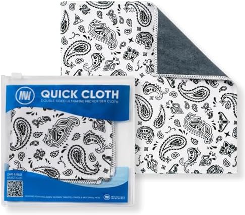 Microfiber Wholesale Quick Cloth Glasses Cleaning Cloths 8x8 Paisley White by MicrofiberWholesale