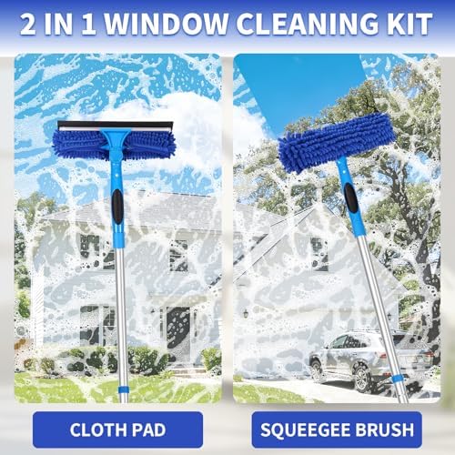 109" Window Cleaning Squeegee Kit, Professional 2 in 1 Squeegee Window Cleaner - Image 2