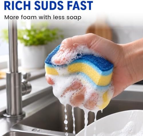 12 PCS Sponges Kitchen, Non Scratch Scrub Sponges - Image 7