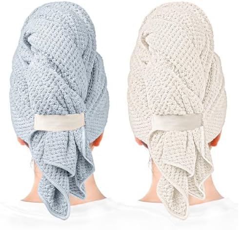 ROLSHOL 2 Packs Large Microfiber Hair Towels by ROLSHOL