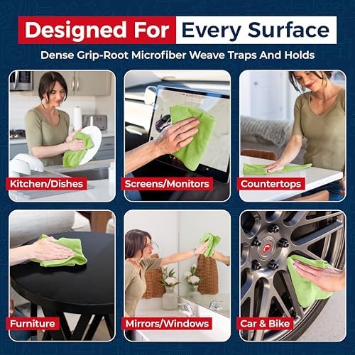 USANOOKS Microfiber Cleaning Cloth Light Green - Image 4