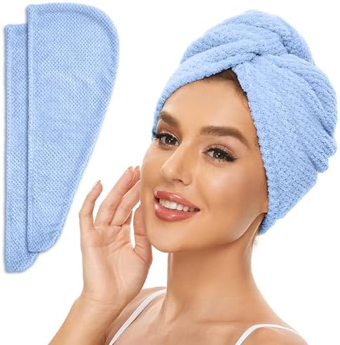 SimpleField 2 Pack Microfiber Hair Towel Wrap by SimpleField