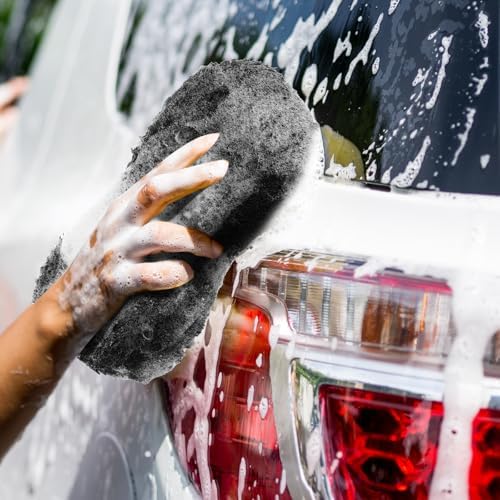 2 Pcs Large Microfiber Car Wash Sponges, 8.9 x 4.7 Inch - Image 4