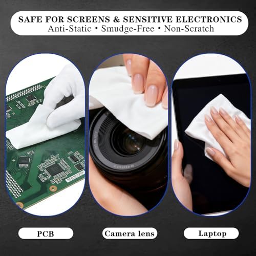 Polyester Lint-Free Wipes 150 Pack – 7"x7" Dusting & Electronic Cleaning Cloths - Image 3