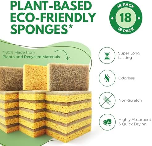 AIRNEX Natural Kitchen Sponges Pack of 18 - Image 2