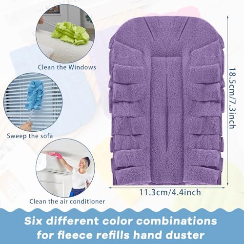 12 Pcs Reusable Duster Refills Washable Pads, Rainbow Colors - Image 2