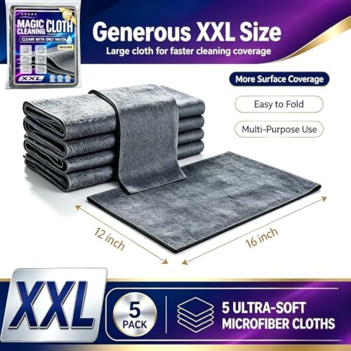 5 Pack XXL Genie Cloth Magic Cloth, Genie Magic Cleaning Cloths - Image 4