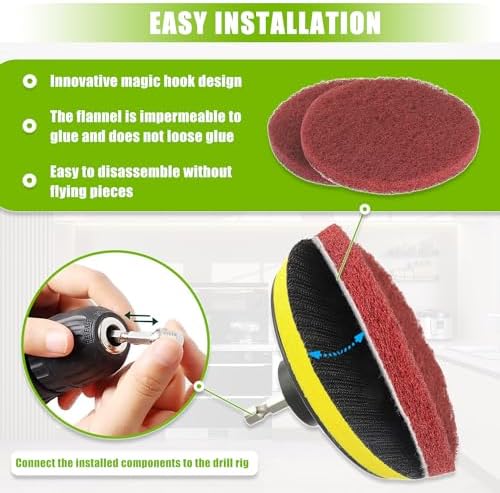 4 Inch Scrub Drill Brush Power Scouring Pads Household Cleaning Set - Image 5
