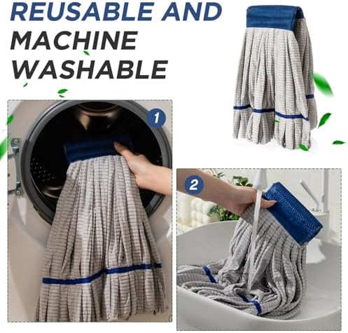 Hushee 6 Pcs Large Microfiber Tube Mop Heads 18 Oz Looped End - Image 5