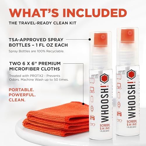 WHOOSH! Screen Shine Go – Refillable Screen Cleaner Kit, 1 fl oz - Image 2