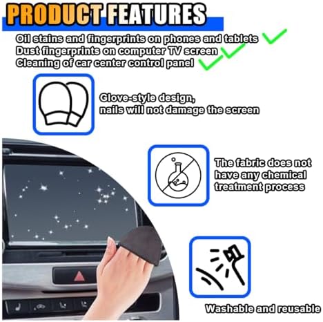 KITUREK Triangle Car Touch Screen Cleaner Cloth, Microfiber Cleaning Pad - Image 6