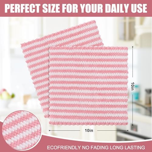 Homaxy 12 Pack Coral Velvet Dish Cloths, 10 x 10 inches - Image 5