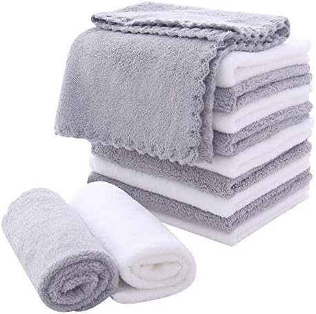 MOONQUEEN Microfiber Facial Cloths Fast Drying Washcloth 12 Pack by MOONQUEEN