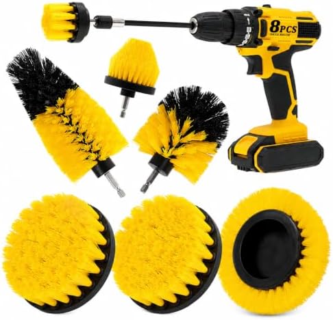 8 Pcs Drill Brush Attachment Set, Power Scrub Brush Kit by ETOUPA