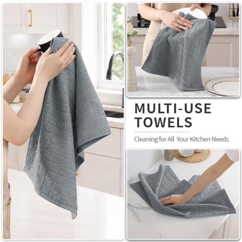 Kitinjoy Premium Cotton Check Kitchen Towels 8 Pack - Image 4