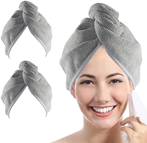 Microfiber Hair Towel Hair Wrap: 2 Pcs 10X26 Hair Dryer Women by YoulerTex