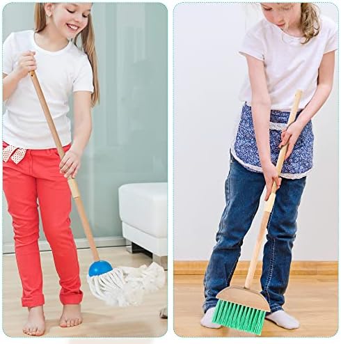 Kids Cleaning Set with Electric Vacuum, Wooden Toddler Cleaning Toys - Image 4