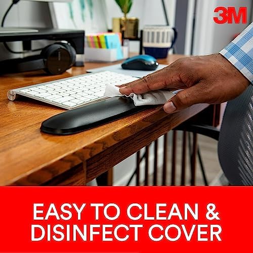 3M Antimicrobial Gel Mouse Pad/Keyboard Wrist Rest Platform, 25.5 x 10.6 - Image 4