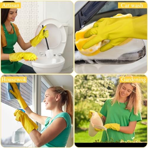 Rubber Reusable Gloves Long Household Dishwashing Gloves Kitchen Cleaning - Image 6