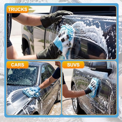 3 Pack Chenille Premium Scratch-Free Microfiber Car Wash Sponges, Non-Scratch - Image 6