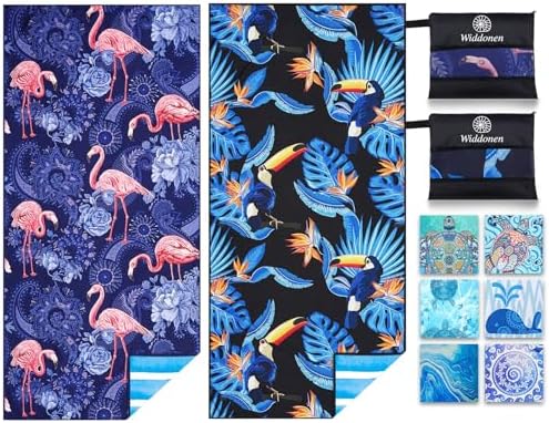 Widdonen Microfiber Beach Towel, Extra Large 2 Pack-71x32 by WIDDONEN