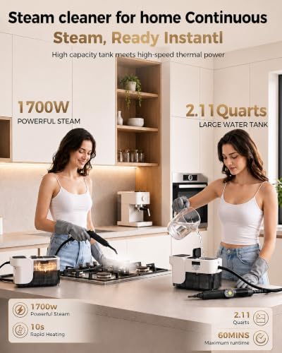 GEVOLCM Steam Cleaner, 3 Level Adjustable Handle - Image 3