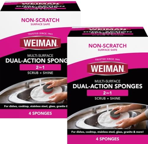 Weiman Multi-Surface Dual Action Sponges, Non-Scratch Scrub & Shine by Weiman