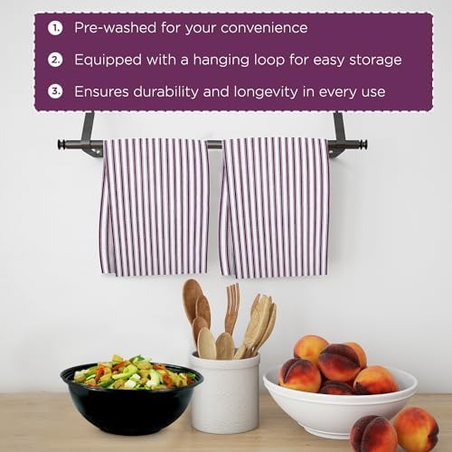 Stripe Kitchen Towels Decor Hanging Loop Tea Dish Towels Boho Absorbent Festive - Image 5