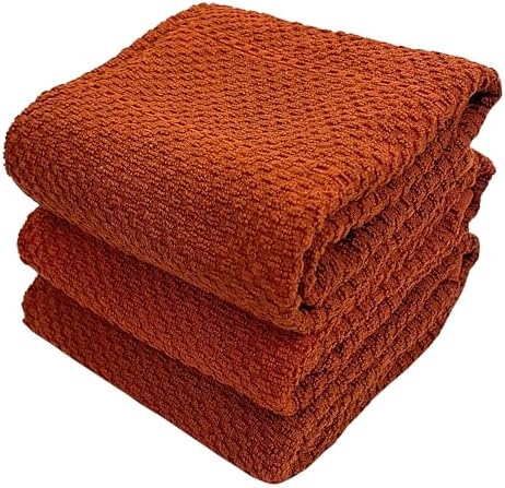 Cinnamon Maroon Rust Kitchen Dish Towels, 100% Cotton - Image 6