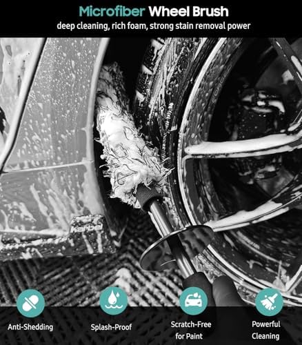 YeewayVeh 3PCS Wheel Cleaning Brush, Microfiber Rim Cleaner - Image 2