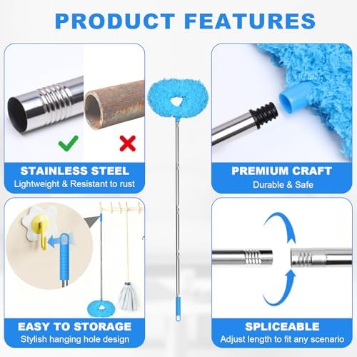 2PCS Ceiling Fan Cleaner Duster, Adjustable Microfiber Duster - Image 6