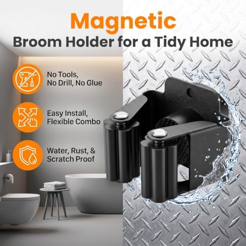 4 Pack Strong Magnetic Broom Holder - Image 4