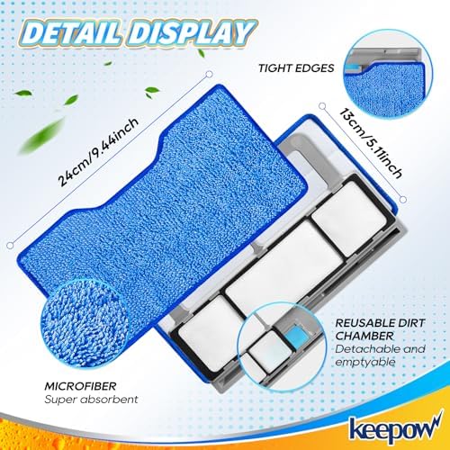 KEEPOW Reusable Mop Pads Refills Replacement Compatible - Image 4