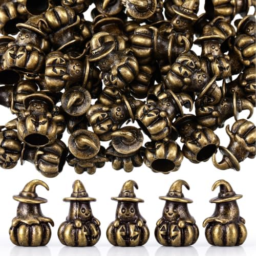50 Pcs Halloween Mini Ghost Figurines Tiny Brass Color Pumpkin by Unknown
