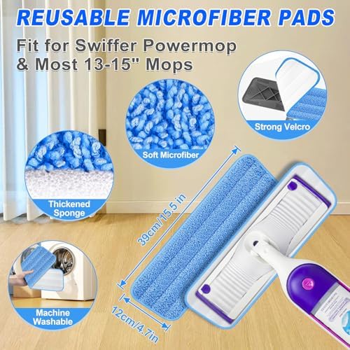 BPAWA Microfiber Mops for Floor Cleaning: Flat Mop for Hardwood Tile Wood - Image 3