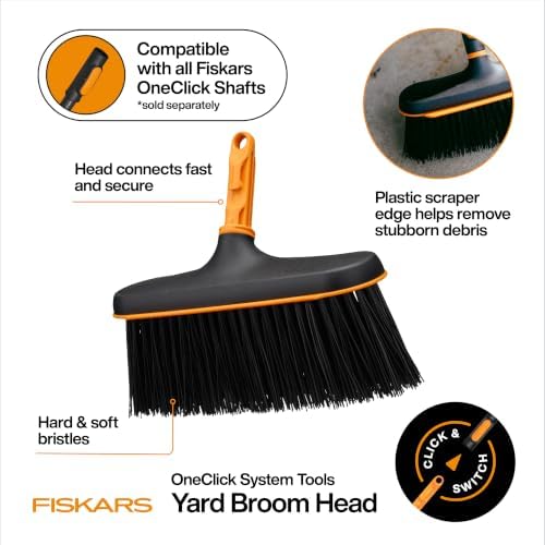 Fiskars OneClick Space-Saving Yard Push Broom Head - Image 3