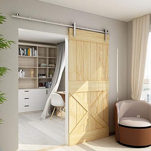 TSMST 9.6FT Sliding Barn Door Hardware Kit, Stainless Steel Heavy Duty Sturdy - Image 5