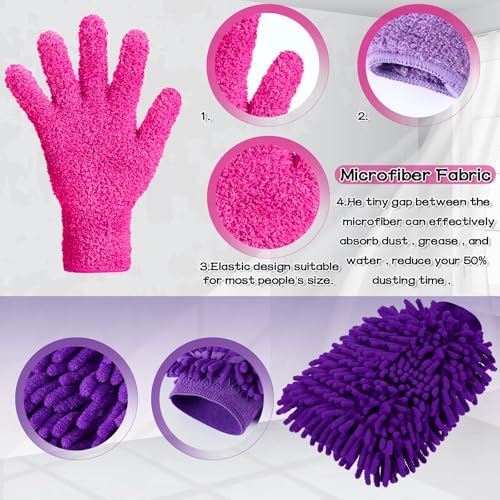 Potchen 6 Pcs Microfiber Dusting Mitt Glove - Image 3