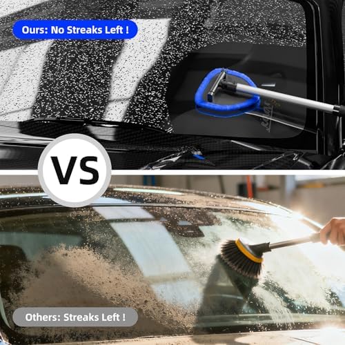 Windshield Cleaner Tool with Extendable Aluminum Handle, Streak-Free Auto Glass - Image 4
