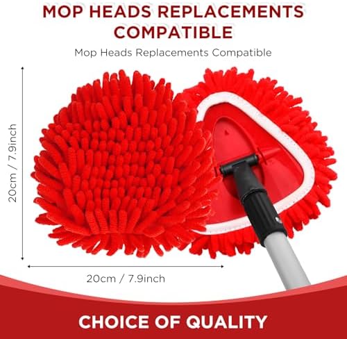 Baderke 6 Pack Chenille Duster Replacement Mop Heads Refills - Image 2