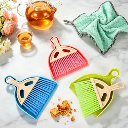 Lamoutor 3 Pack Medium Hand Broom and Dustpan Set Medium Dust Pans - Image 5