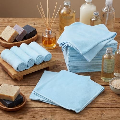 Nuenen Car Microfiber Clean Cloths, Light Blue, 16 x 16 Inch - Image 2