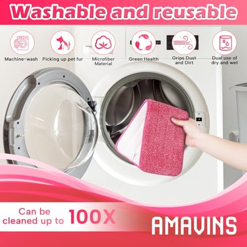 AmaVins 3 Pack Microfiber Cleaning Pads, Reusable Microfiber Mop Pads - Image 4