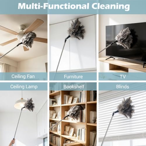 Feather Duster Extendable 22–47 Inch, Natural Ostrich Feather Duster - Image 4