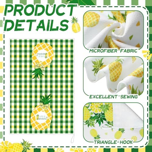 Bencailor 4 Pcs Pineapple Kitchen Towels - Image 5